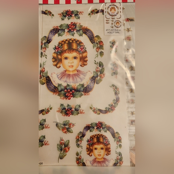 Lot 12 Sheets -Rub-On Christmas Transfers Santa Snowman Angel Stocking Alphabet - Picture 12 of 16